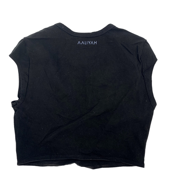 AALIYAH x REVOLVE Aaliyah Crop Top Size XXS / XS Black Classic Stretch NEW - Picture 6 of 6